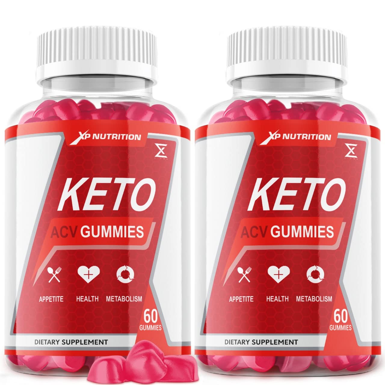 (2 Pack) XP Nutrition Keto Gummies with Apple Cider Vinegar - 120 Count Sugar Free Low Carb Snacks for Weight Loss & Energy Boost - Perfect for Ketogenic Diet, Intermittent Fasting & Healthy Lifestyle
