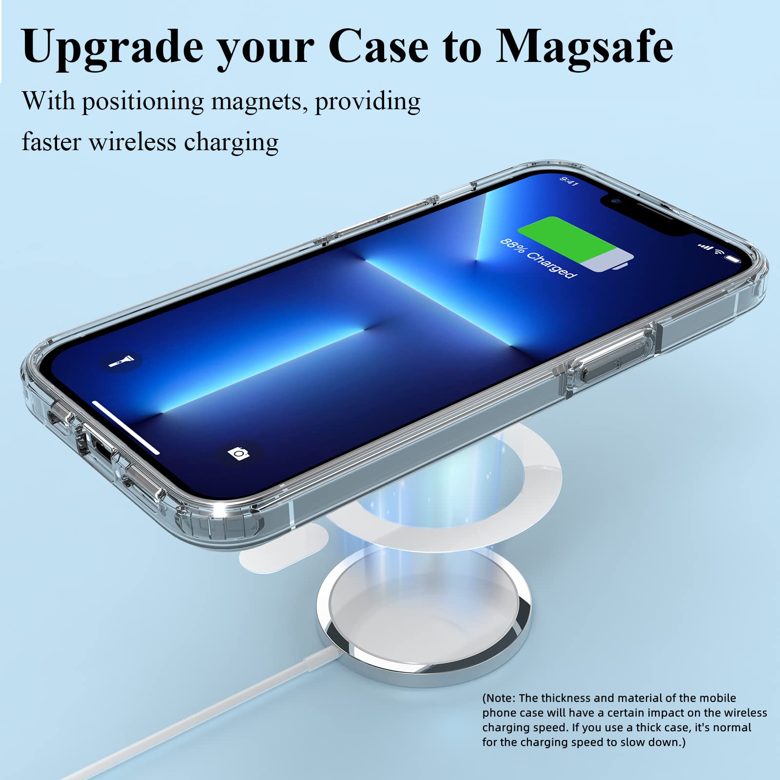 Universal MagSafe Ring - 2 Pack Magnetic Sticker Adapter for iPhone 16/15/14/13/12/11 Pro Max/Mini & Galaxy S25/S24 (White/Pink) | Wireless Charging Compatible | Perfect for Car Mounts, Wallets & Phone Stands