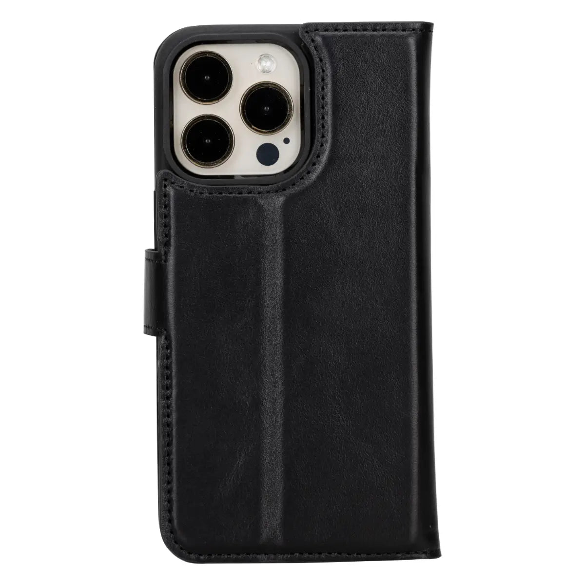 Premium Black Leather Wallet Case for iPhone 15 Pro Max - Slim RFID Blocking Phone Cover with Card Slots | Perfect for Business, Travel & Everyday Use