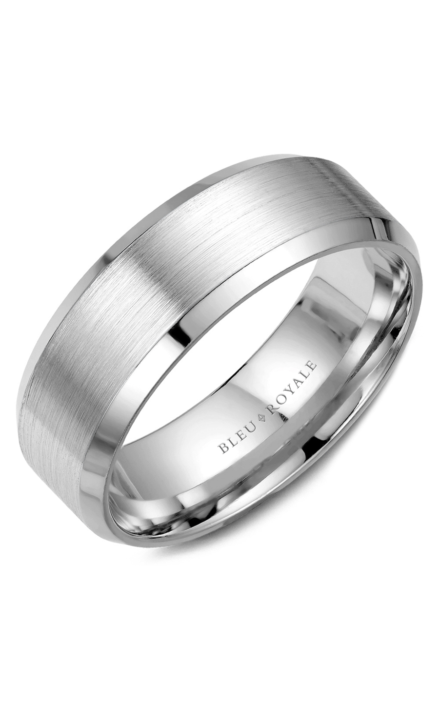 Bleu Royale Men's Wedding Band RYL 023W75 - 14K White Gold Classic Ring for Grooms & Anniversary Gifts | Perfect for Weddings, Engagements & Special Occasions