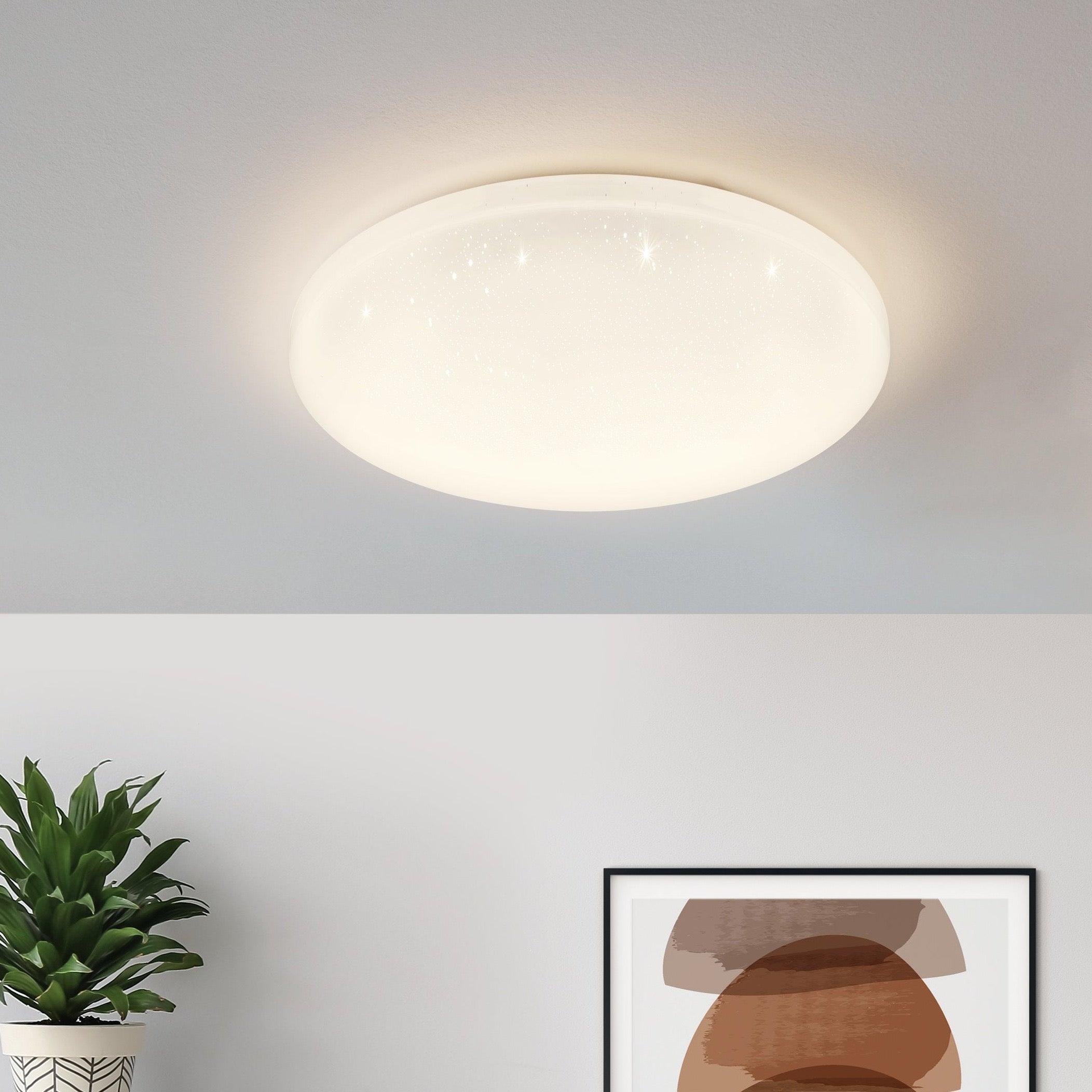 Eglo Frania S Round LED Flush Mount Ceiling Light - 55cm/21.7 Inch Modern Fixture for Bedroom, Kitchen, Hallway & Living Room Lighting