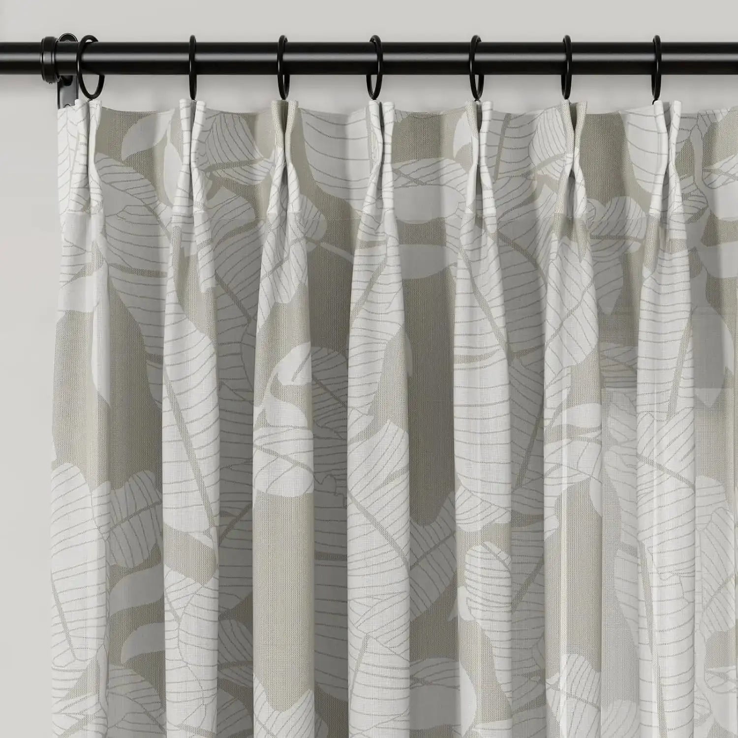 Freya Linen Semi-Sheer Jacquard Pleated Curtains - Elegant Window Treatment for Living Room & Bedroom