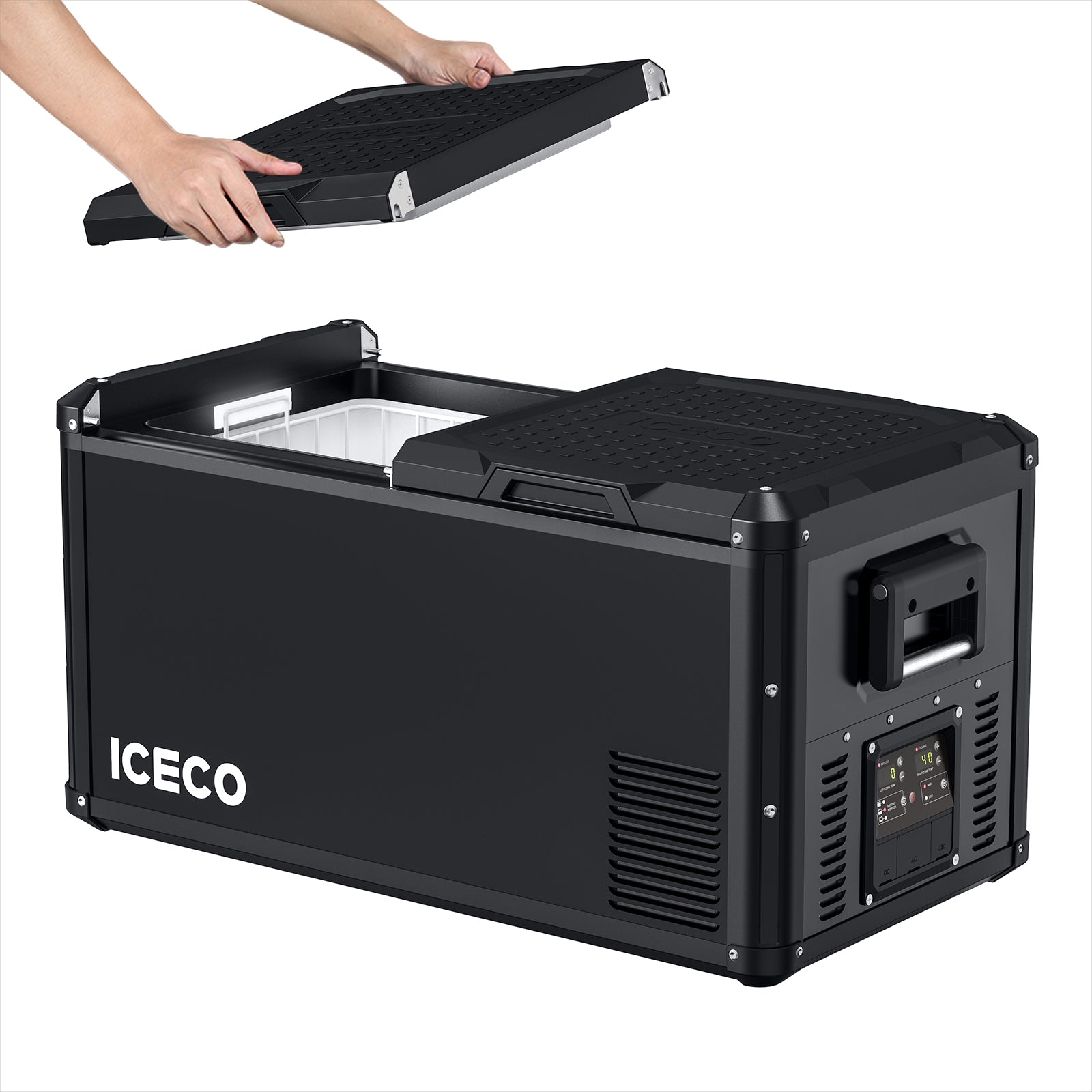 ICECO VL75ProD 79.2QT 12V Heavy Duty Car Freezer - Portable Deep Freezer for Camping, Road Trips & Beach Outings with BC75 Folding Beach Chair | Perfect for RV, Truck & Outdoor Adventures