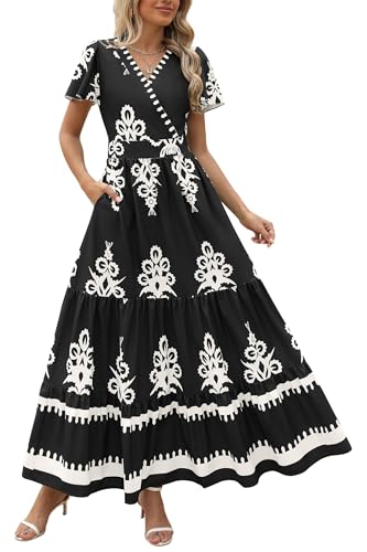 Floral Black White