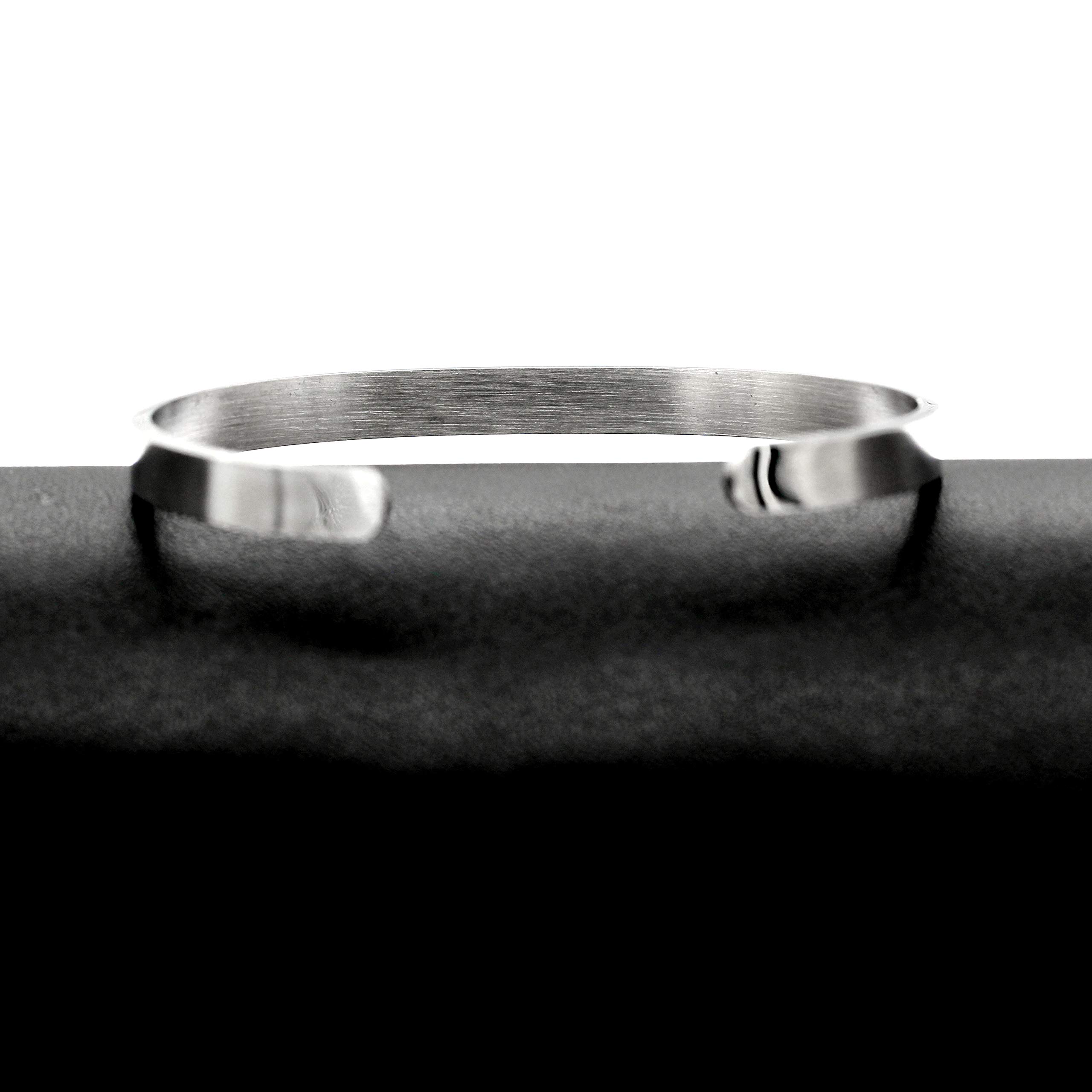 Uloveido Personalized Stainless Steel Motivational Bracelet for Women - Engraved Initial Mantra Cuff Bangle Y460 | Inspirational Jewelry Gift for Her | Perfect for Daily Wear, Yoga & Meditation