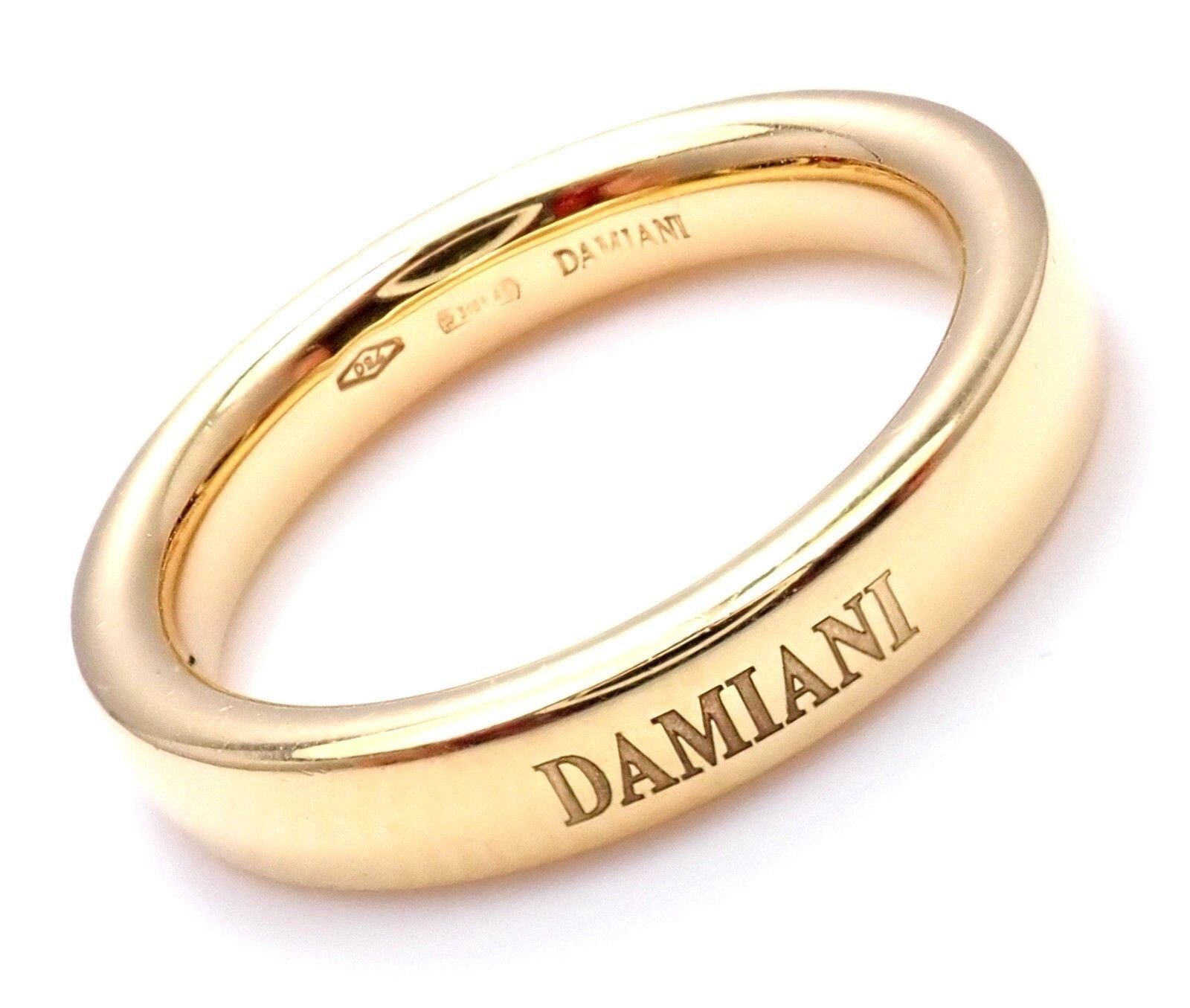 Authentic Damiani 18k Yellow Gold 3.5mm Band Ring Size 5.5 - Luxury Wedding Band, Anniversary Gift for Her, Perfect for Special Occasions & Everyday Elegance