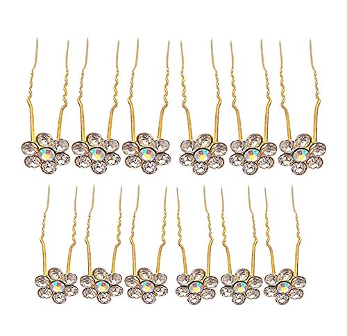 Elegant Juda Pins for Bun Decoration - 12Pcs Golden Hair Pins Set for Women and Girls - Perfect for Weddings, Parties and Special Occasions - 15 Grams Pack of 1