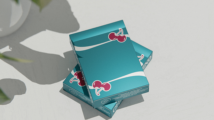 Premium Cherry Casino Tropicana Teal Playing Cards - Professional Poker & Card Games, Perfect for Casino Nights, Magic Tricks & Collectors