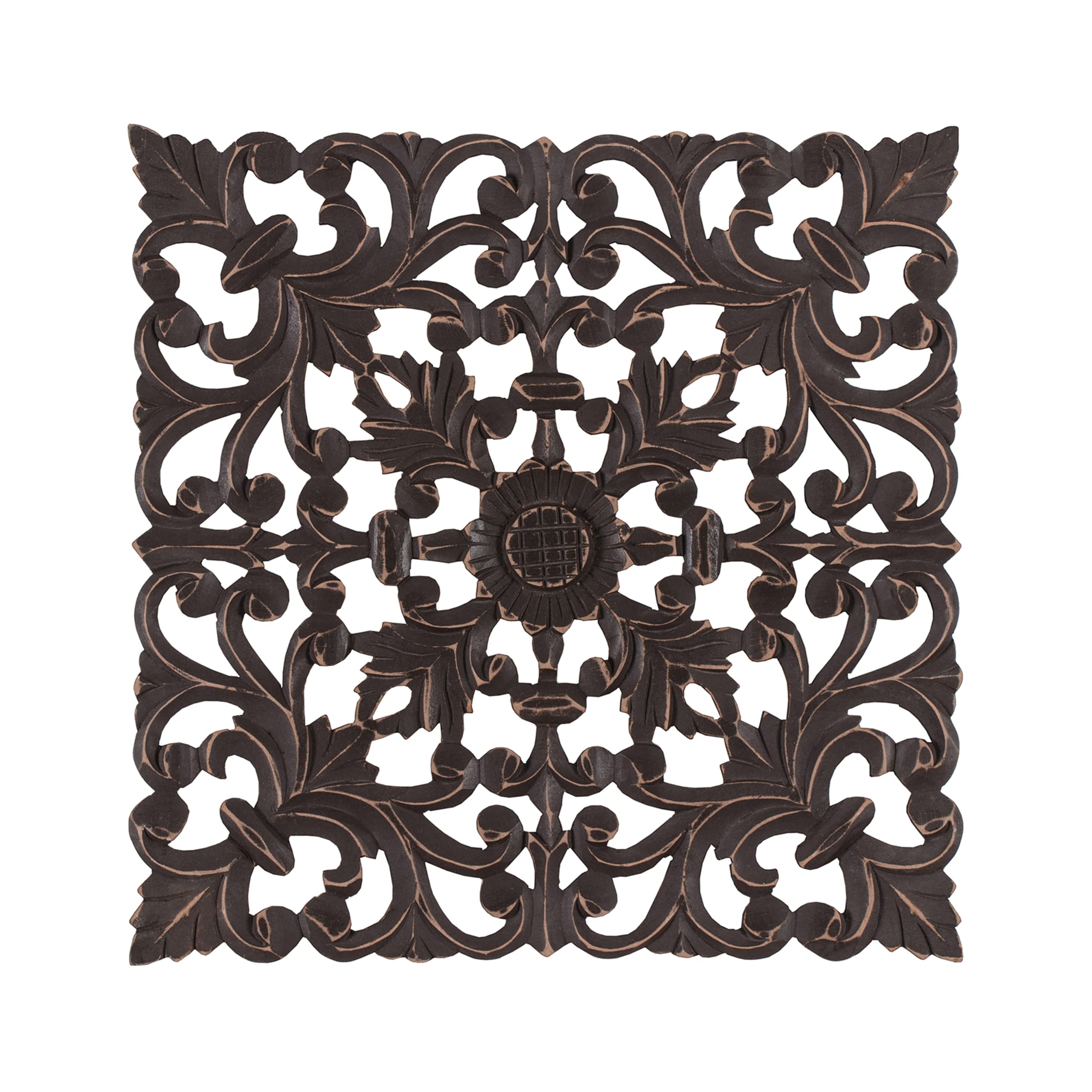 MH London Wall Medallion - Set of 2 Large Hand Carved Wood Wall Panels - Contemporary Home Decor for Living Room, Bedroom & Kitchen - Unique Wood Wall Art for Farmhouse, Rustic & Modern Interior Design