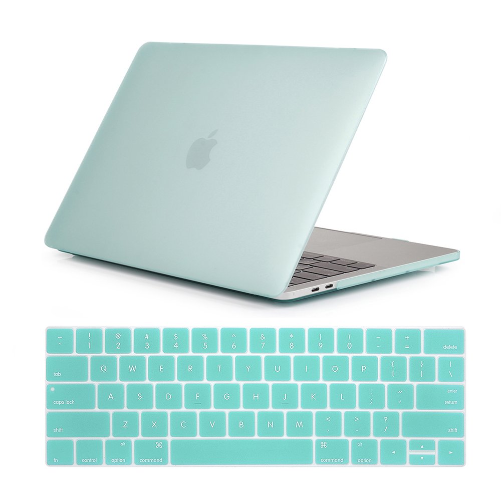 Se7enline Hard Shell Protective Case for MacBook Pro 15-inch with Touch Bar (A1707/A1990 2016-2018 Models) - Aqua Green Keyboard Cover | Shockproof Lightweight Laptop Cover for Work, Travel & School