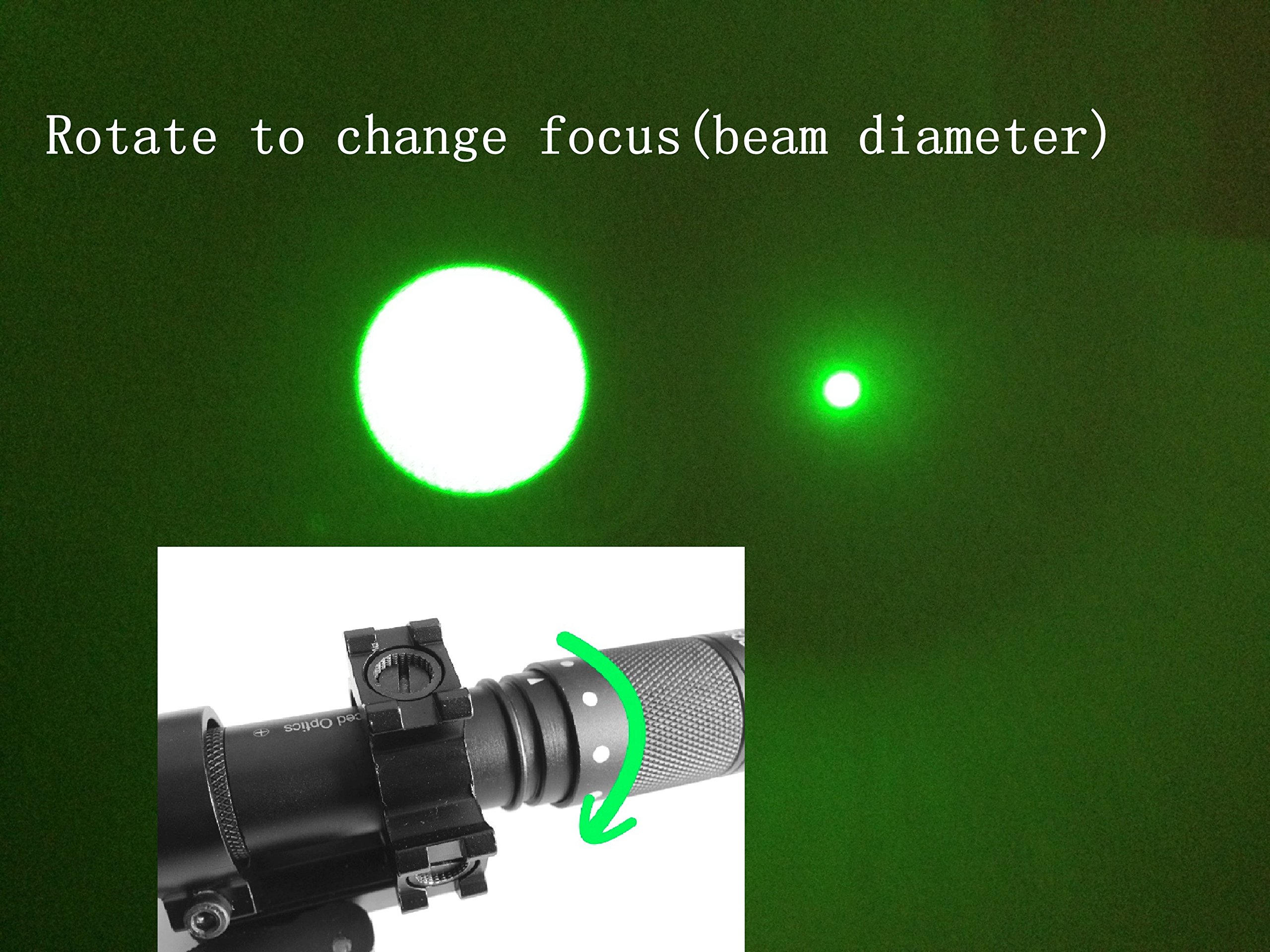 Ade Advanced Optics Adjustable Multi-Reticle Green Laser Sight with Pressure Switch & QD Mount - Tactical Flashlight for Hunting, Shooting & Outdoor Activities | Class IIIa Laser Designator (Black)