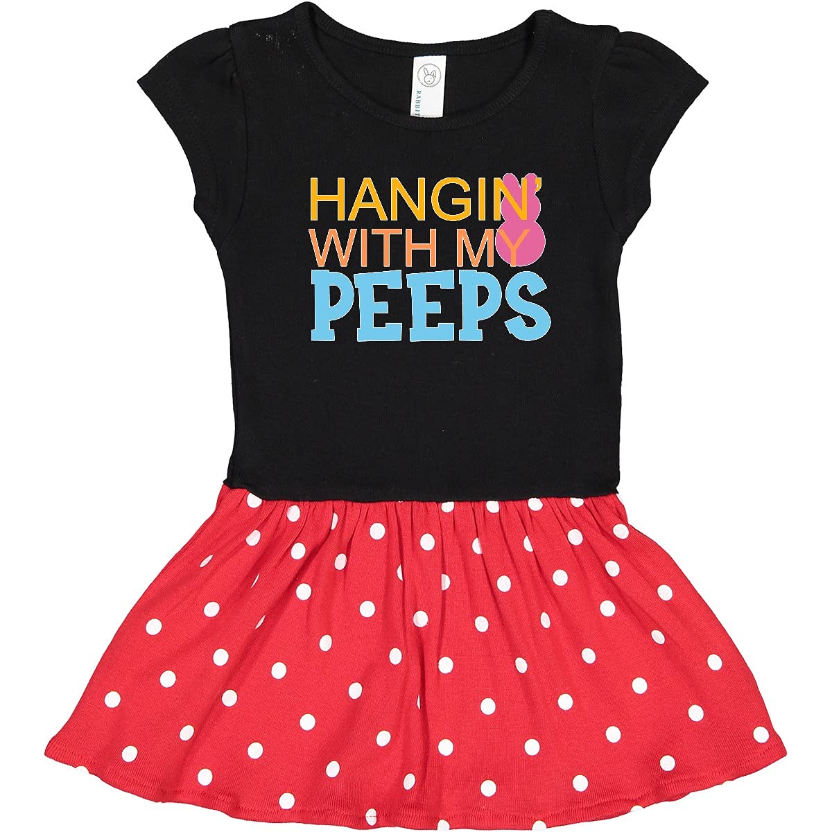 Inktastic Hanging with My Peeps Toddler Dress - Cute Easter Outfit for Baby Girls | Perfect for Spring Photos, Family Gatherings & Holiday Celebrations