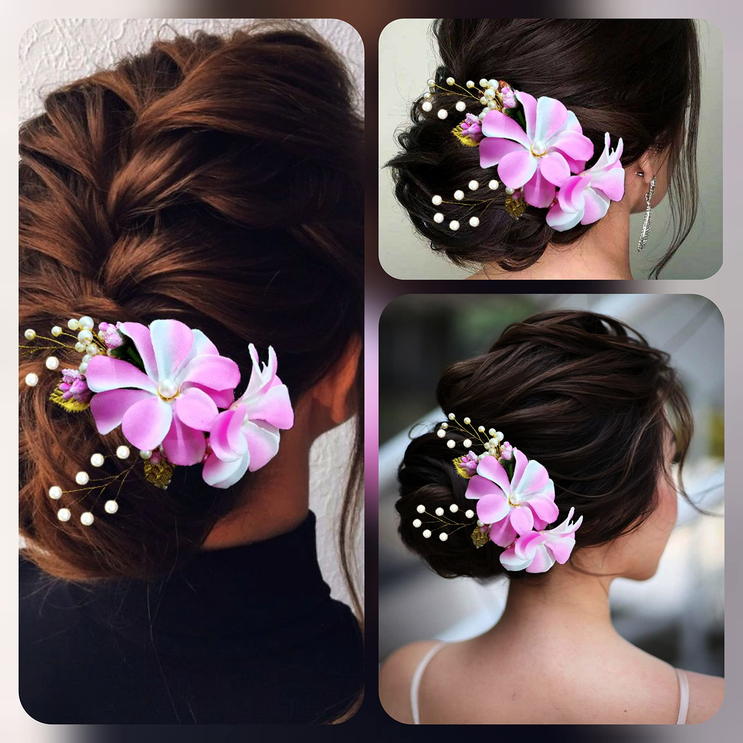 Lavender Flower Hair Comb Slide - Elegant Bridal Hair Accessories for Women & Girls | Baby Pink Hair Clip for Weddings, Prom & Special Occasions