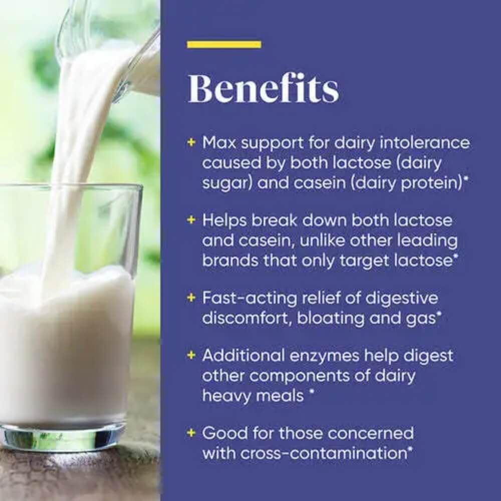 Enzymedica Lacto Digestive Enzyme Supplement - 90 Capsules for Lactose Intolerance Relief | Supports Healthy Digestion for Dairy Products | Perfect for Post-Meal Comfort & Travel