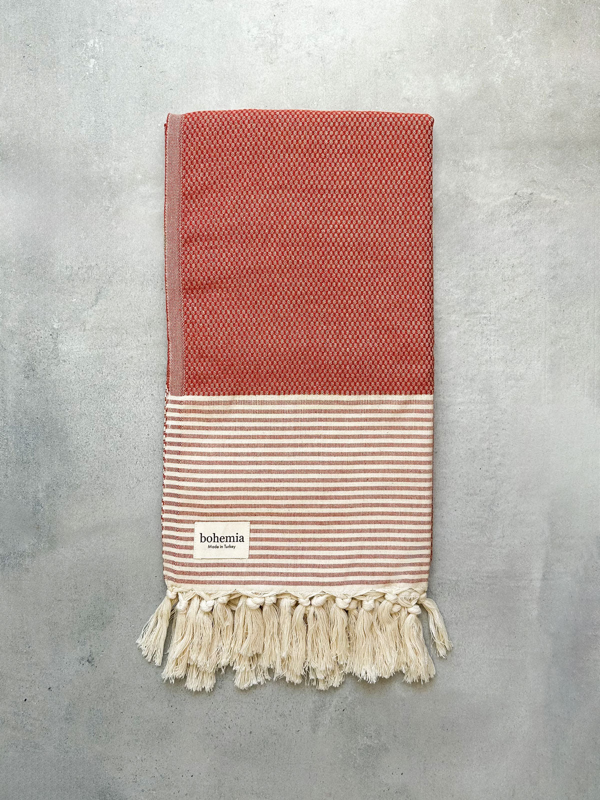 Amalfi Hammam Towel - Premium Turkish Cotton Bath Towel, Terracotta Color - Perfect for Spa, Beach, and Yoga Sessions