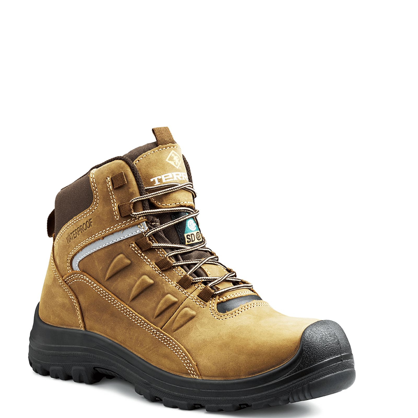 Findlay 6 Inch Waterproof Composite Toe Work Boots for Men - Brown Safety Shoes for Construction, Warehouse & Outdoor Work