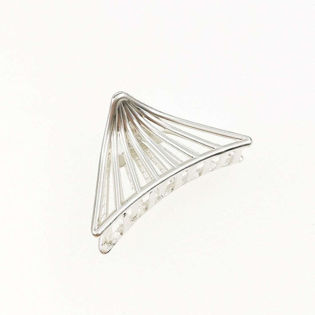 4 Pack Women's Triangle Metal Hair Clips - Hollow Jaw Clamps for Ponytails, Buns & Updos - Gold & Silver Hair Claws for Women & Girls (Great for Work, Gym, Weddings & Everyday Styling)