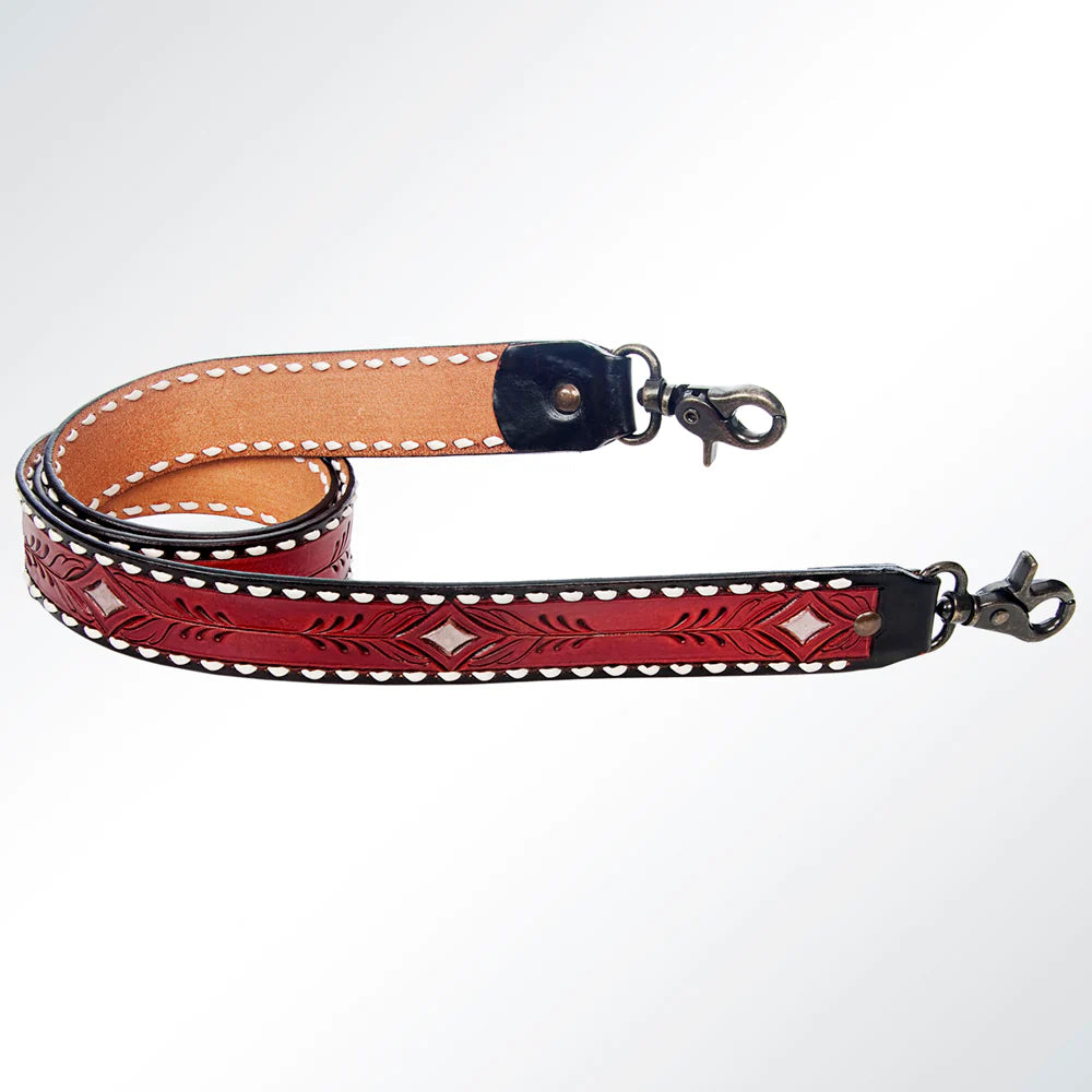 American Darling Red with White Diamond Purse Strap - Elegant Crossbody Bag Accessory for Women, Perfect for Parties, Weddings & Evening Events