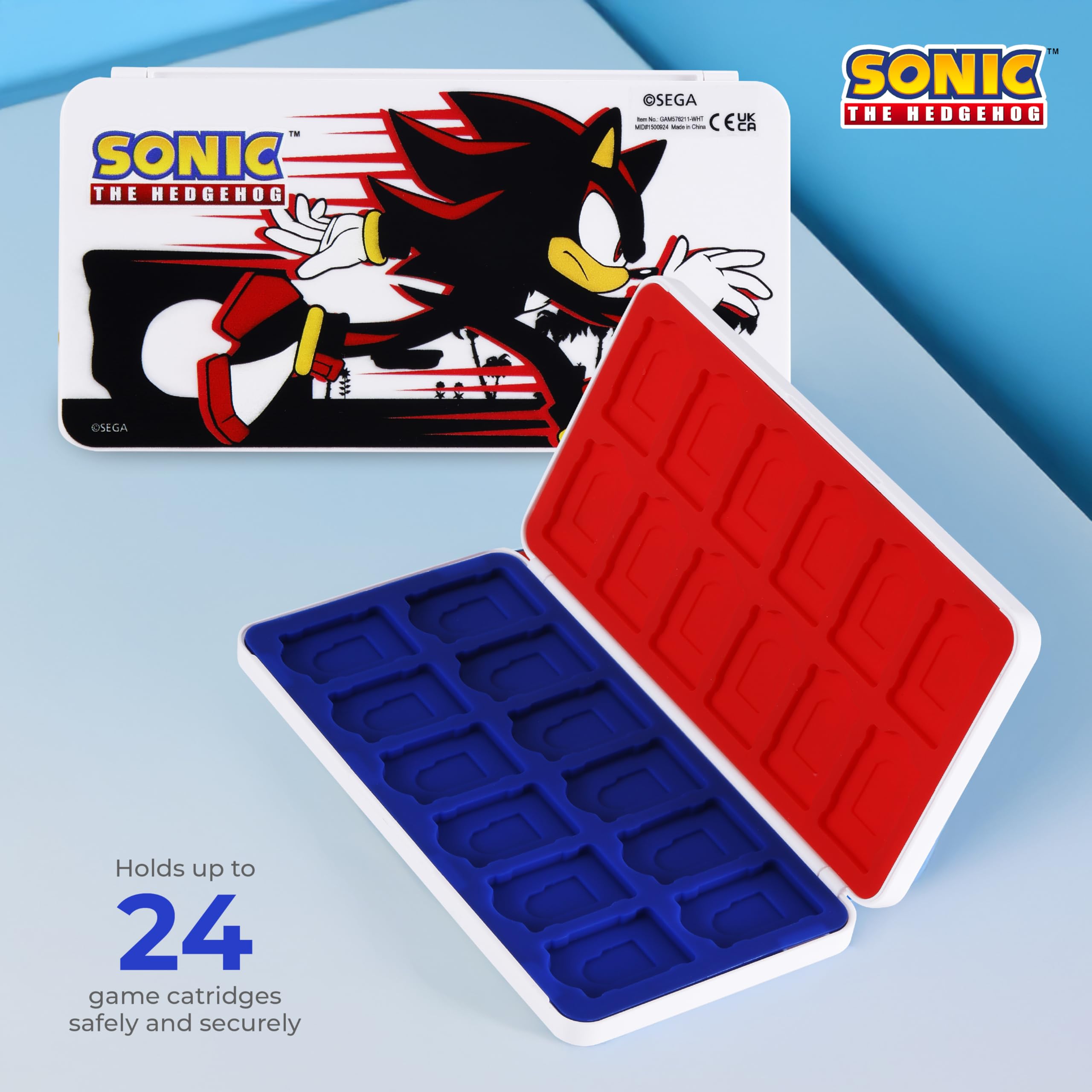 Sonic vs Shadow Nintendo Switch Protective Carrying Case with Controller Grips, Thumb Grips, Steering Wheel & Double-Sided Game Cartridge Holder - Travel Storage Solution for Nintendo Switch Console, Games & Accessories - Perfect for Gaming On-The-Go & Travel Protection