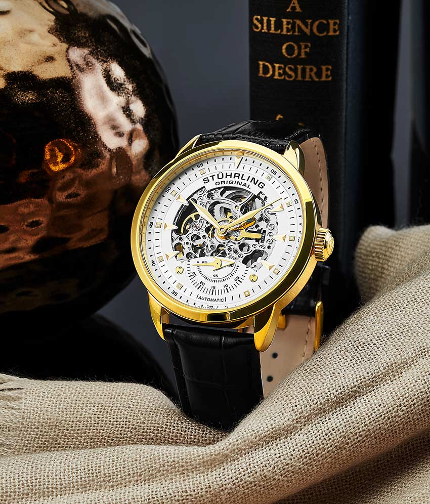 Executive 133 Automatic 44mm Skeleton Watch for Men - Luxury Stainless Steel Mechanical Timepiece - Perfect for Business, Formal Events & Gift Giving