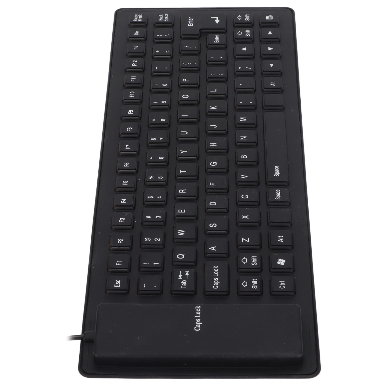 Foldable Silicone Keyboard - USB Wired Waterproof & Dustproof - 85 Keys Rollup Design for Laptop, PC, Notebook - Portable & Lightweight (Black) - Ideal for Travel, Office, Outdoor & Waterproof Environments