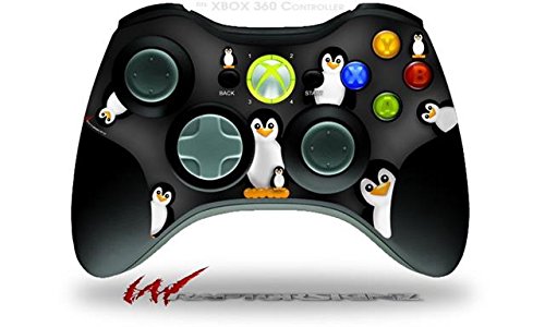 XBOX 360 Controller Skin - Penguins on Black Vinyl Decal for Gaming