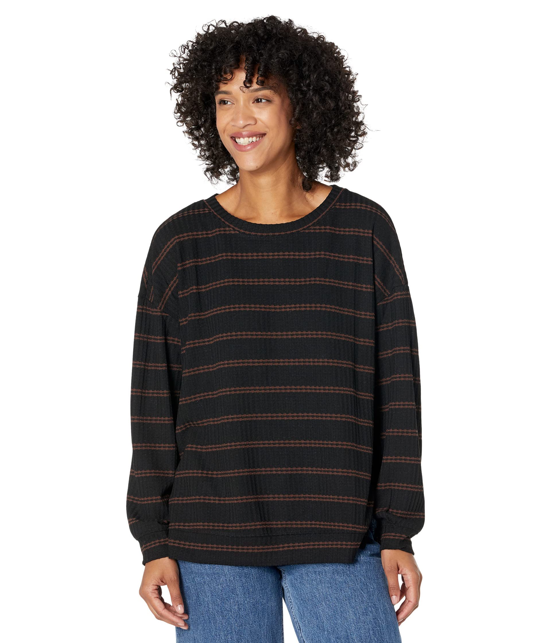 Sanctuary Slow Time Waffle Tunic - Women's Soft Long Sleeve Knit Top for Casual Wear, Lounge & Layering | Perfect for Fall & Winter Outfits