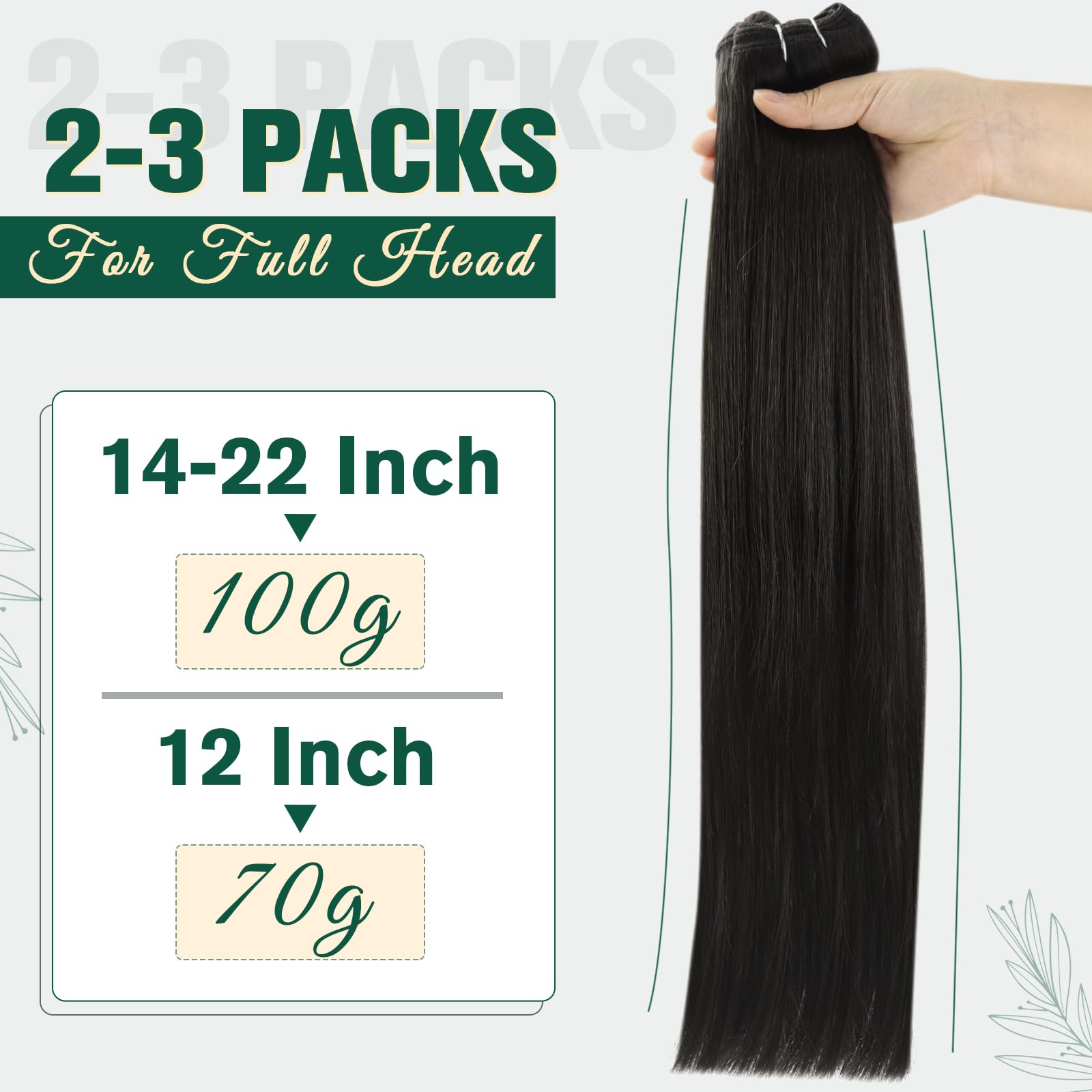 20 Inch Dark Brown Human Hair Weft Extensions - 100g Remy Hair Sew-in Extensions for Long Hair with Full Ends | Hand-Tied, Real Human Hair for Natural Look | Perfect for Daily Wear, Parties, Weddings & Special Occasions