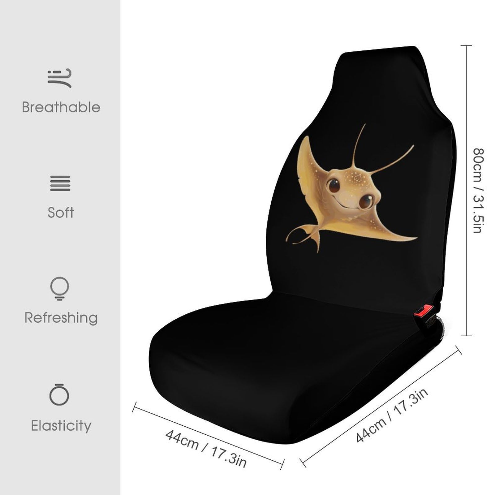 Universal Stingray Car Seat Covers - 2PCS Front Seat Protectors for Cars & Trucks | Waterproof Auto Interior Accessories | Perfect for Road Trips & Daily Commutes