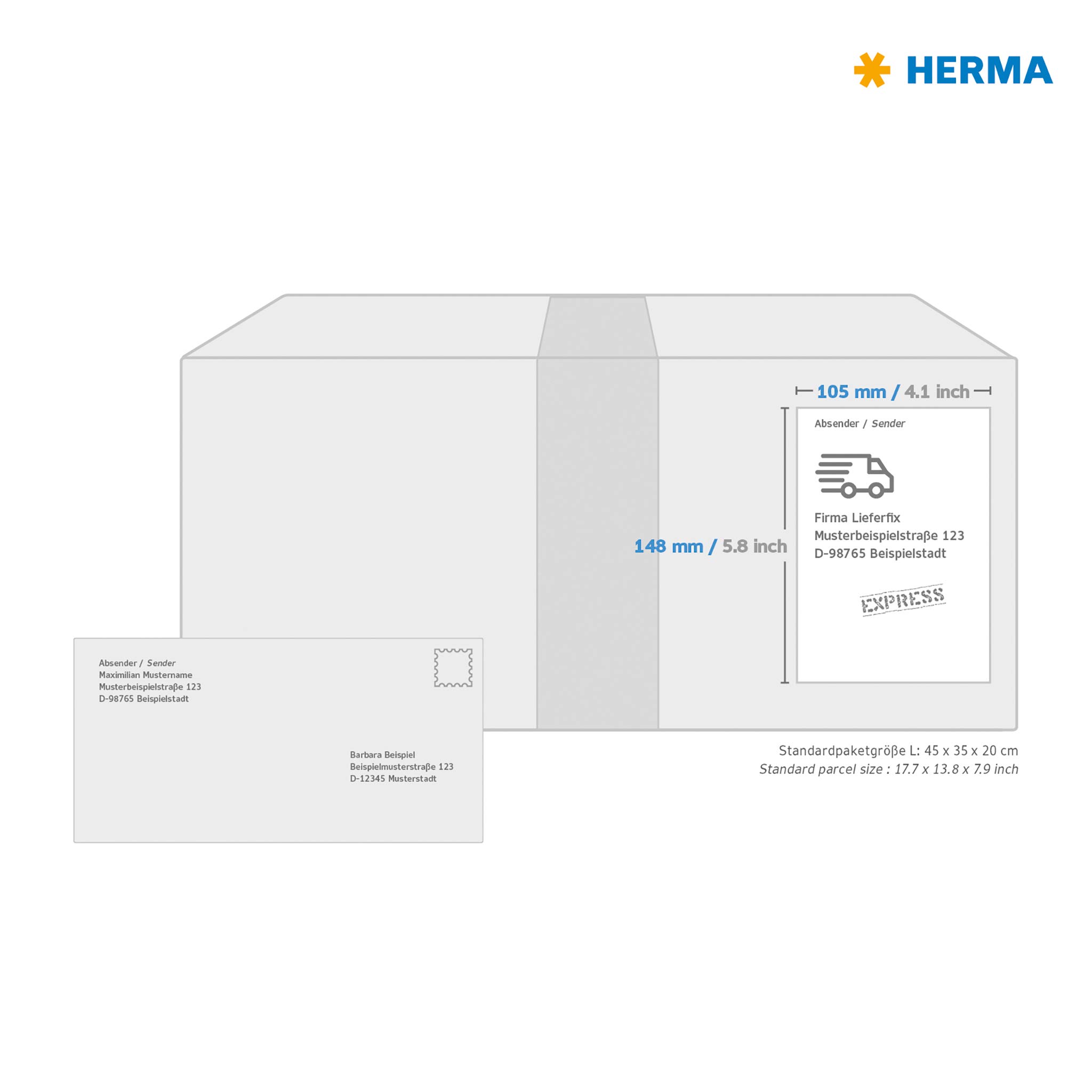 HERMA 4396 Self Adhesive Colored Labels - 4 Labels per A4 Sheet, 100 Sheets (400 Total), 105 x 148 mm Blank Yellow Stickers for Laser & Inkjet Printers - Perfect for Office Organization, Shipping Labels & Product Packaging
