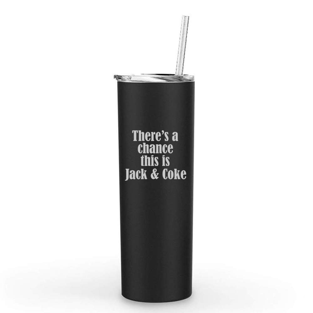 20 oz Skinny Tall Stainless Steel Vacuum Insulated Tumbler with Straw - Double Wall Insulated Travel Mug for Hot & Cold Drinks - Perfect for Coffee, Tea, Smoothies & Cocktails (Black) - Ideal for Office, Gym, Commuting & Outdoor Activities