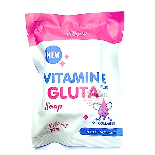 Movitronix™ PSL Vitamin E Plus Gluta Soap 80g - Skin Whitening & Brightening Bar Soap with Glutathione & Vitamin E - Thailand Beauty Product - Pack of 1 for Daily Face & Body Cleansing
