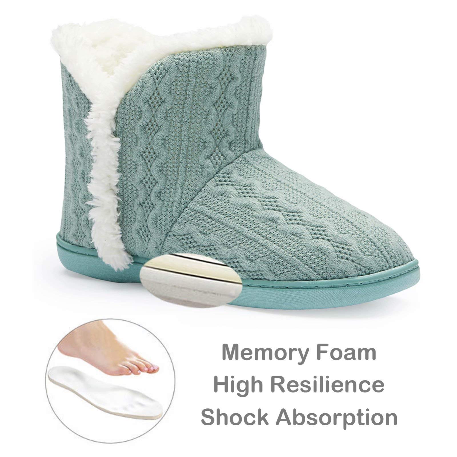 TUOBUQU Women's Winter Bootie Slippers - Cozy Fluffy Plush House Shoes for Indoor & Outdoor Use - Perfect for Home, Office, and Cold Weather Comfort