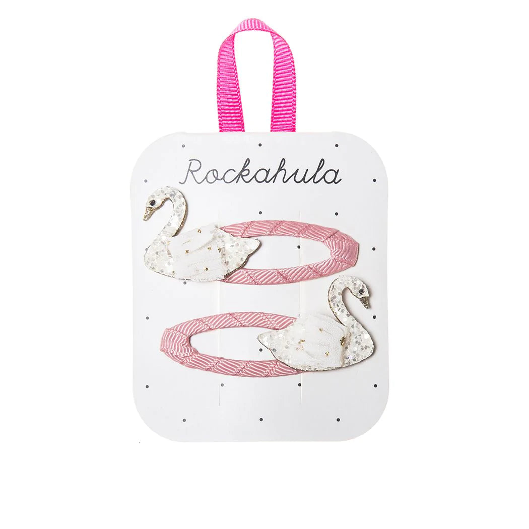 Rockahula Sophia Swan Hair Clips - Elegant Pearl & Rhinestone Barrettes for Women & Girls | Perfect for Weddings, Parties & Everyday Style
