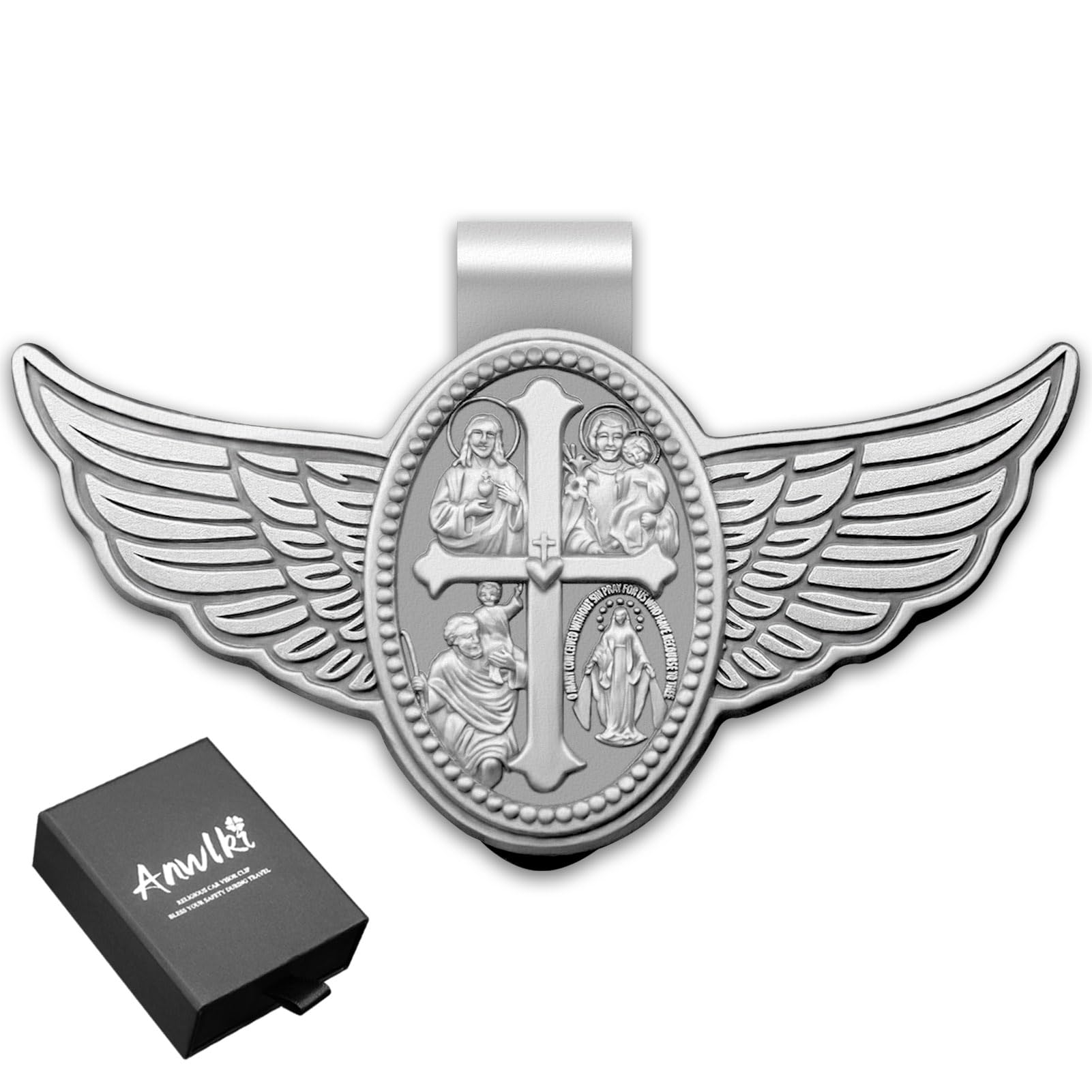 St. Christopher Visor Clip - Patron Saint of Travelers Medal for Car Accessories | Religious Gift for Drivers, Parents & Friends | Blessing for Safe Travels | Perfect for Road Trips, Commuting & Long Drives