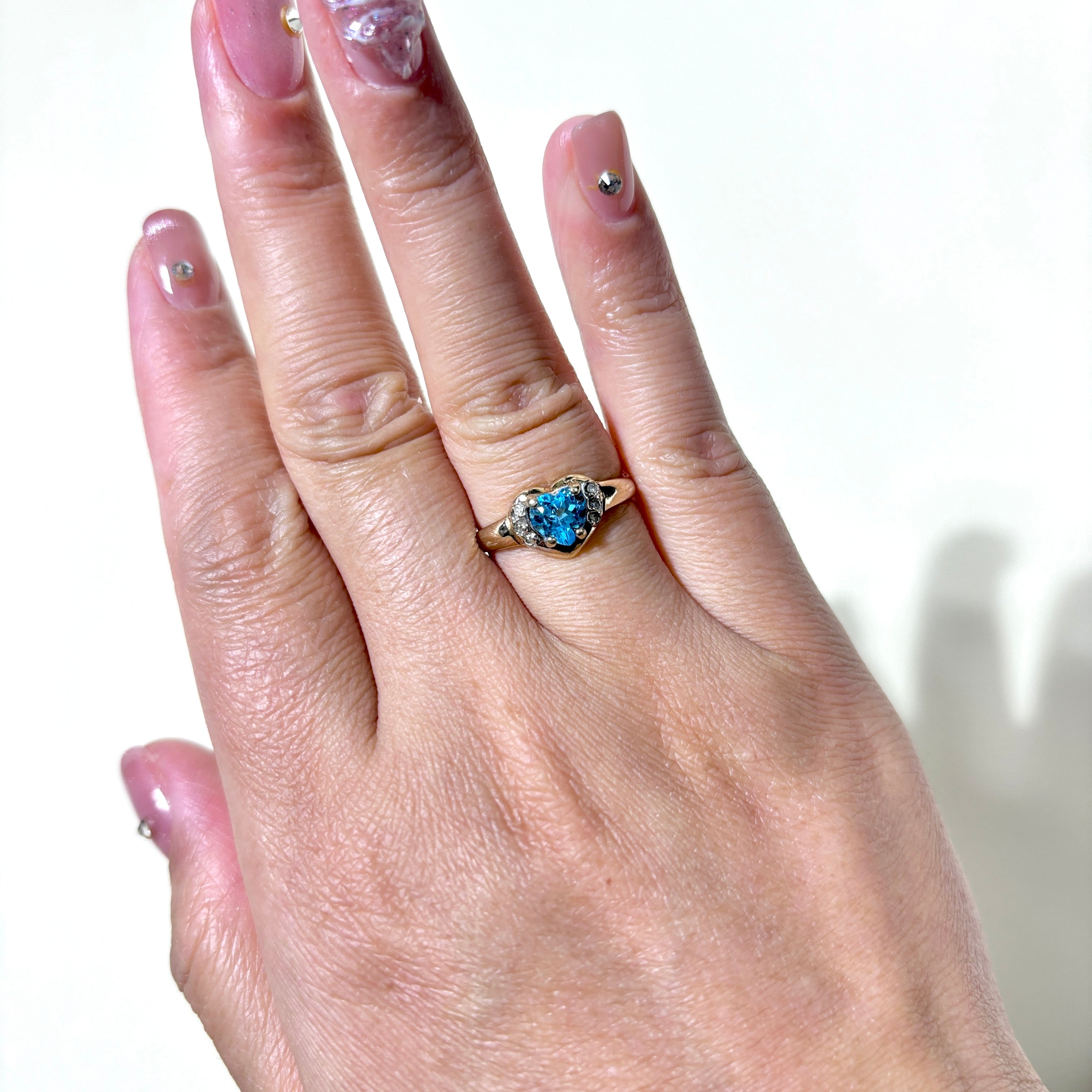 10K Yellow Gold Heart Cut Topaz & Diamond Ring - 1.15ct Natural Topaz, 0.03ctw Diamonds, Size 6 | Elegant Valentine's Gift, Anniversary Jewelry, Promise Ring for Her