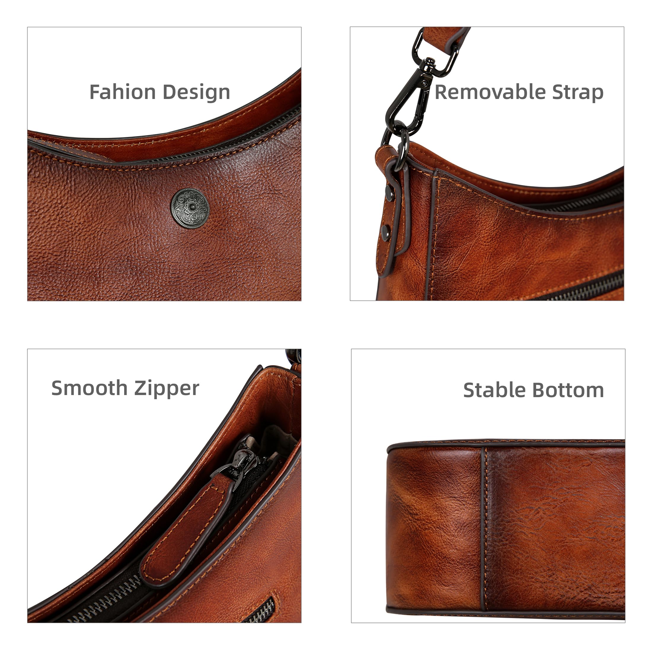Iswee Genuine Leather Shoulder Bag for Women - Crossbody Crescent Moon Purse, Trendy Designer Satchel Handbag with Half Moon Pocket | Perfect for Work, Travel & Everyday Use