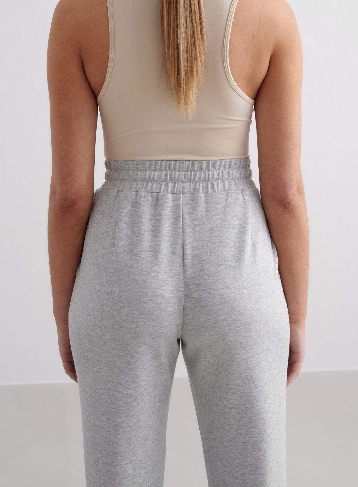 Premium Light Grey Melange Modal Stretch Pants for Women - Ultra Soft & Comfortable Lounge Pants for Yoga, Travel & Home Relaxation