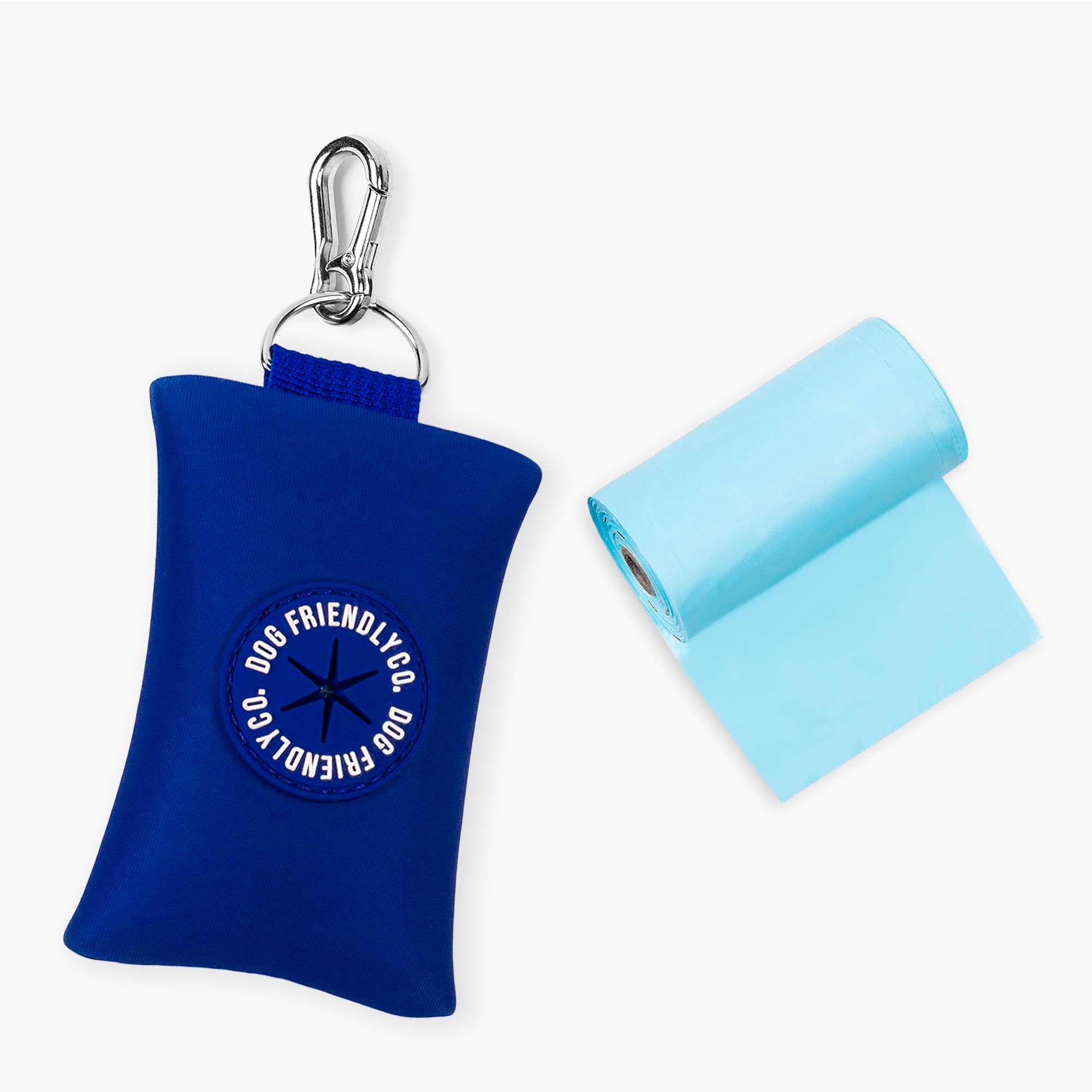 Eco-Friendly Dog Poop Bag Holder with Clip - Classic Blue | Portable Waste Dispenser for Walking, Hiking & Travel | Dog Friendly Co.