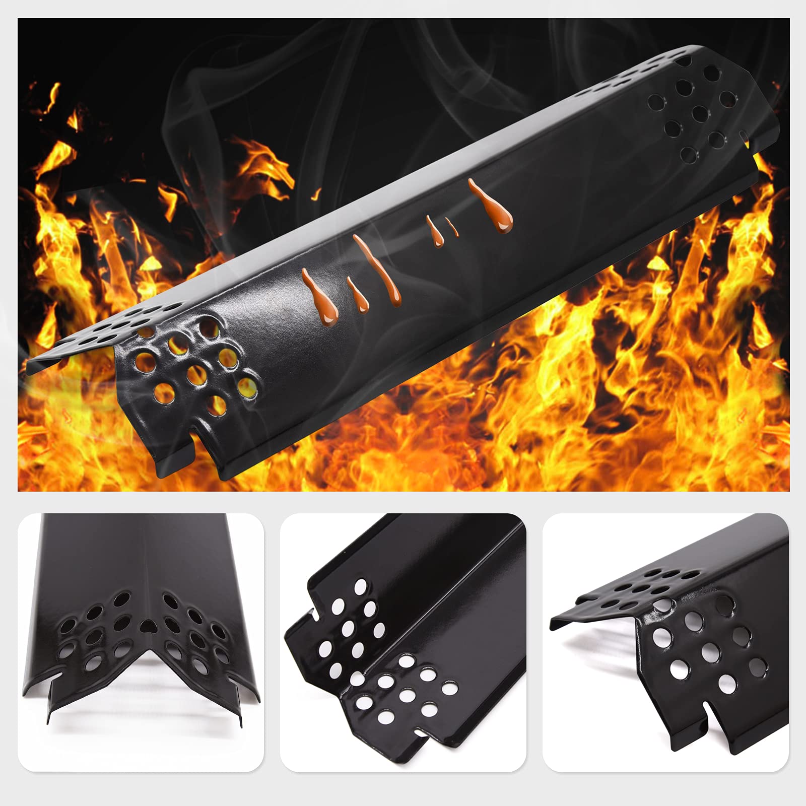 Nexgrill 5 Burner Replacement Parts - Heat Plate Shields, Burner Tubes & Ignition Electrodes Compatible with Models 720-0888N, 720-0888, 720-0864, 720-0830H & Members Mark 720-0882D - Perfect for BBQ Grill Repair & Maintenance