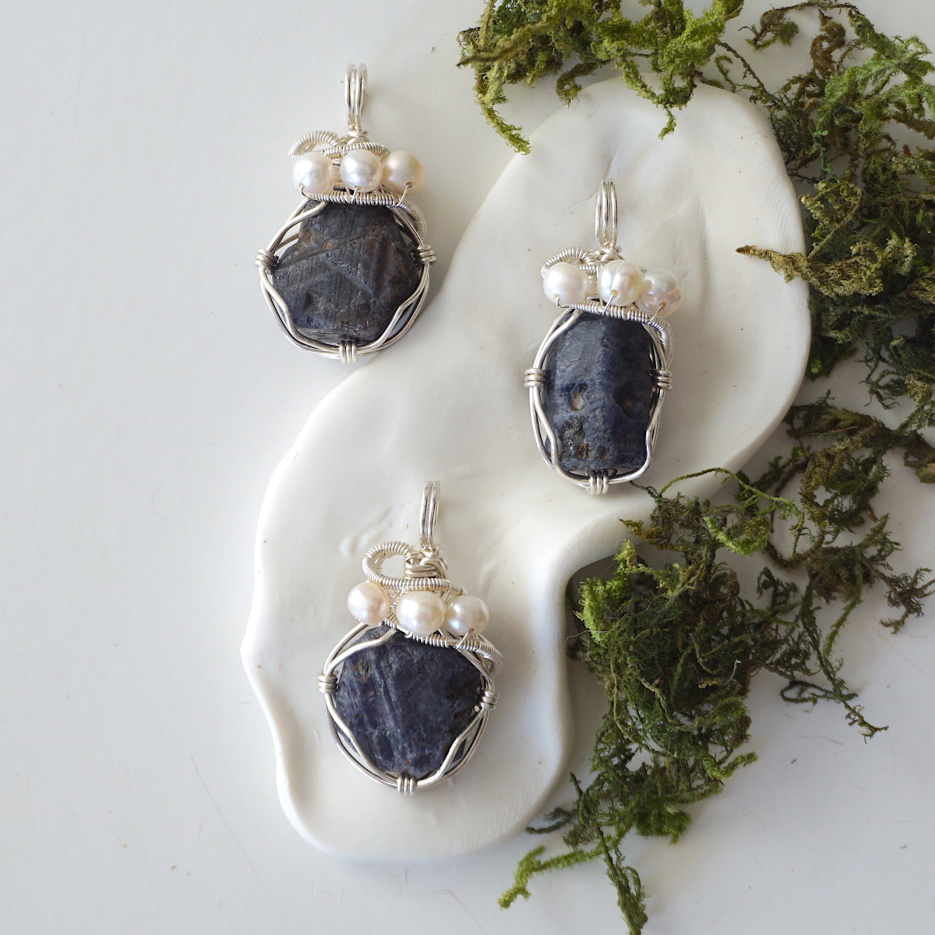 Elegant Sapphire and Pearl Sterling Silver Necklace for Women - Perfect for Weddings, Anniversaries & Special Occasions