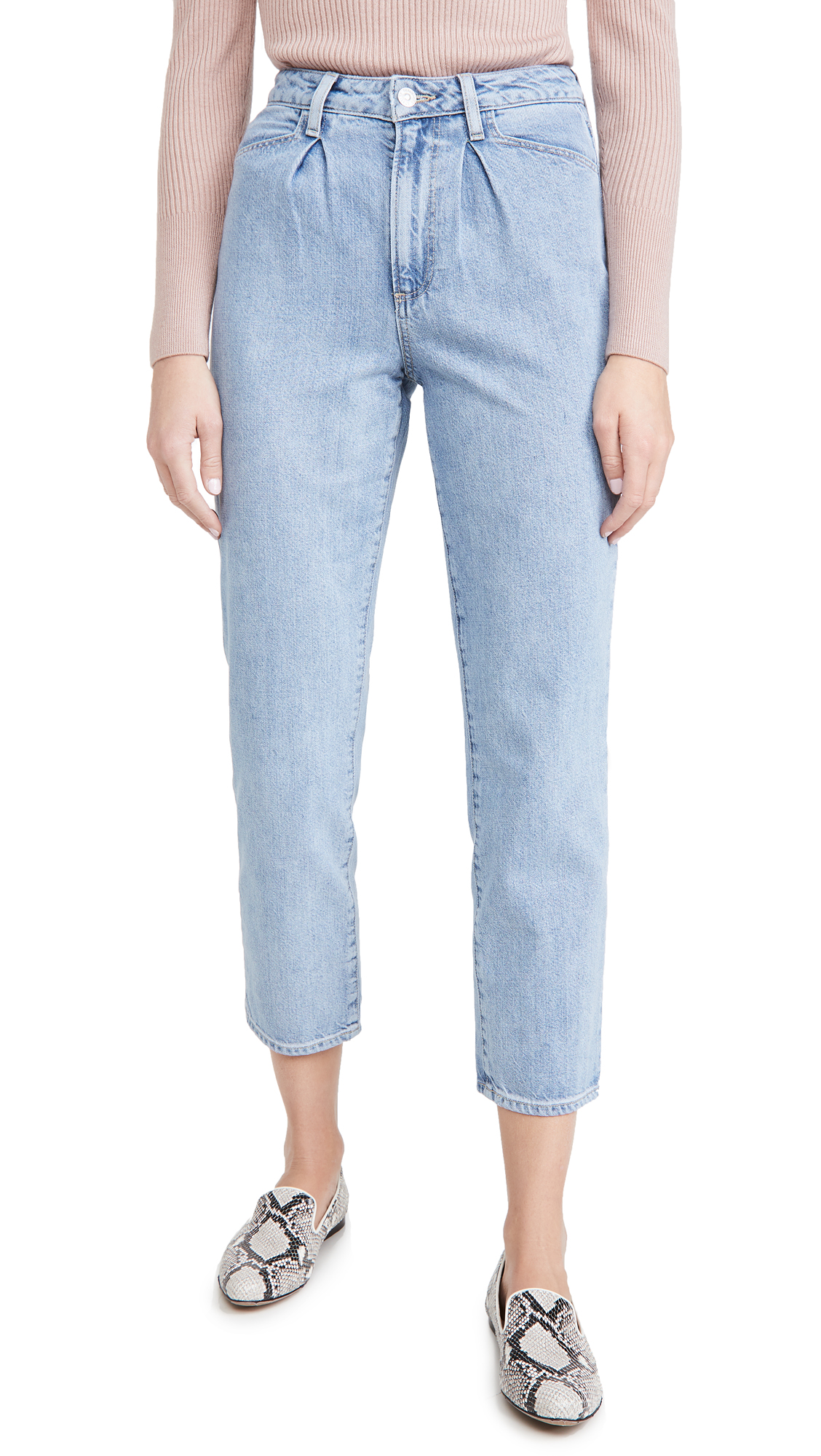 PAIGE Women's Sarah Straight Ankle Jeans - High Waist Stretch Denim Pants for Everyday Wear | Office, Casual & Date Night Outfits