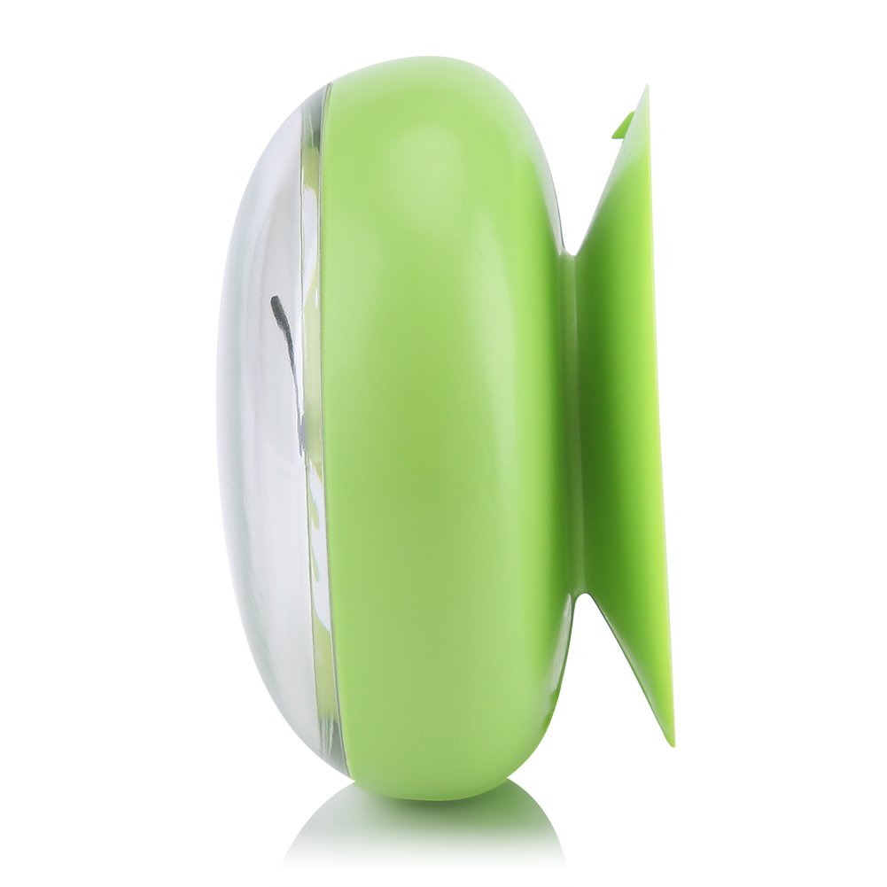 Waterproof Round Suction Wall Mirror with Shower Timer - Mini Bathroom Accessories for Kids, Cartoon Design (Green) | Perfect for Bath Time Fun & Kids' Room Decor