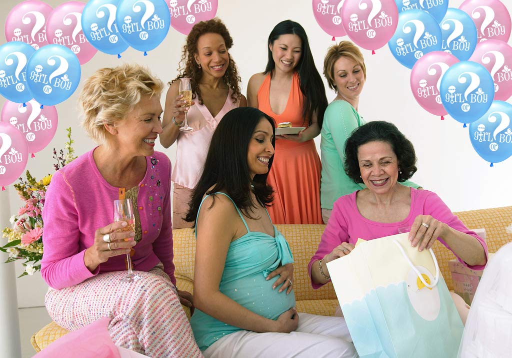 50 Pack Gender Reveal Balloons for Baby Shower, Birthday Party Decorations - Pink & Blue Latex Balloons for Gender Announcement, Baby Shower Decor, Nursery Party Supplies - Perfect for Gender Reveal Parties, Baby Showers & Birthday Celebrations