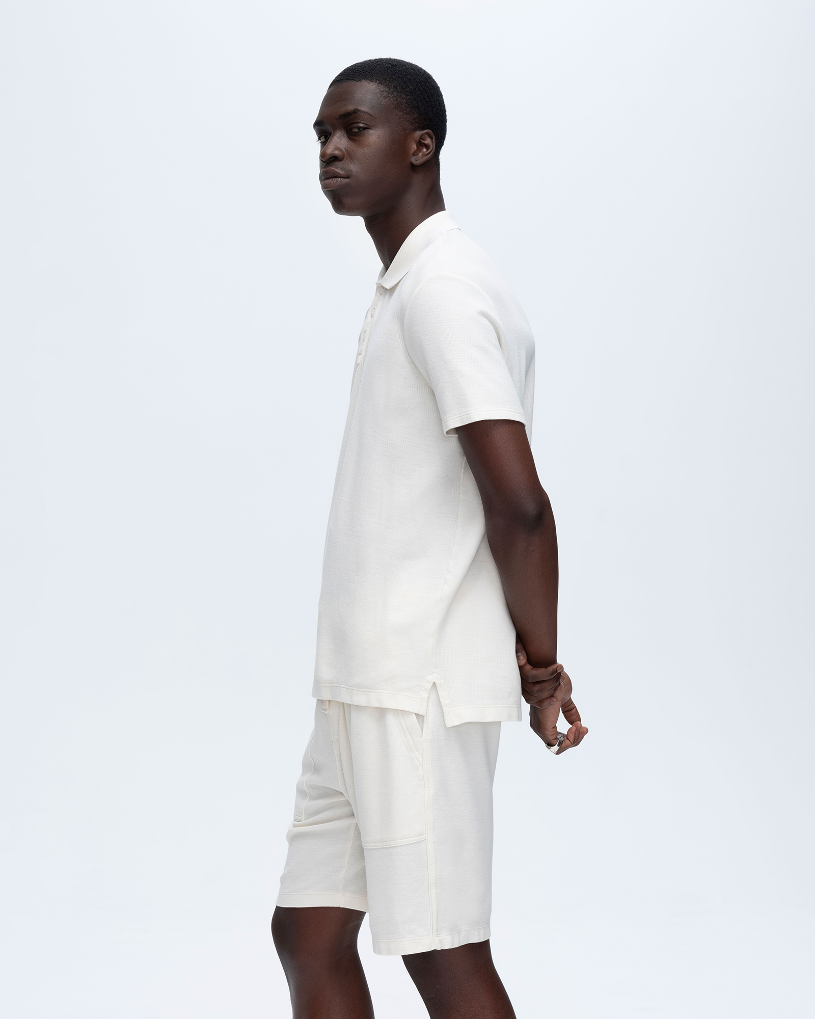 Men's Pique Short Sleeve Polo Shirt with Tipping Detail in Chalk White | Casual & Business Wear | Perfect for Office, Golf & Summer Outings