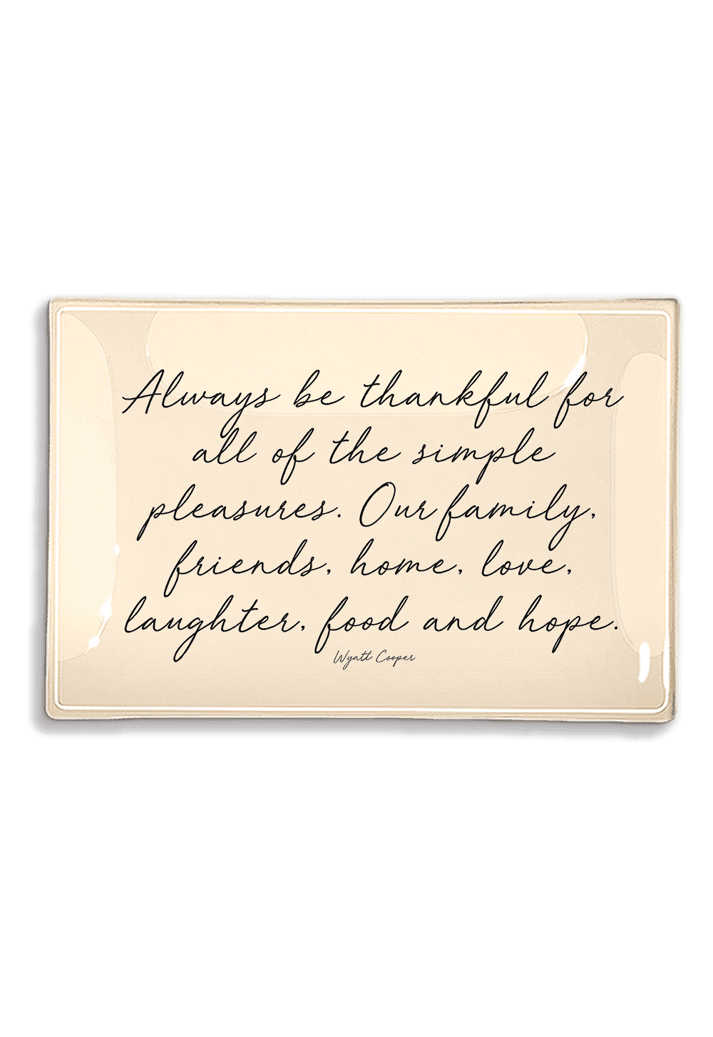 Decorative Decoupage Glass Tray for Home Decor - Perfect for Serving, Gift Giving & Table Centerpiece | Always Be Thankful Design