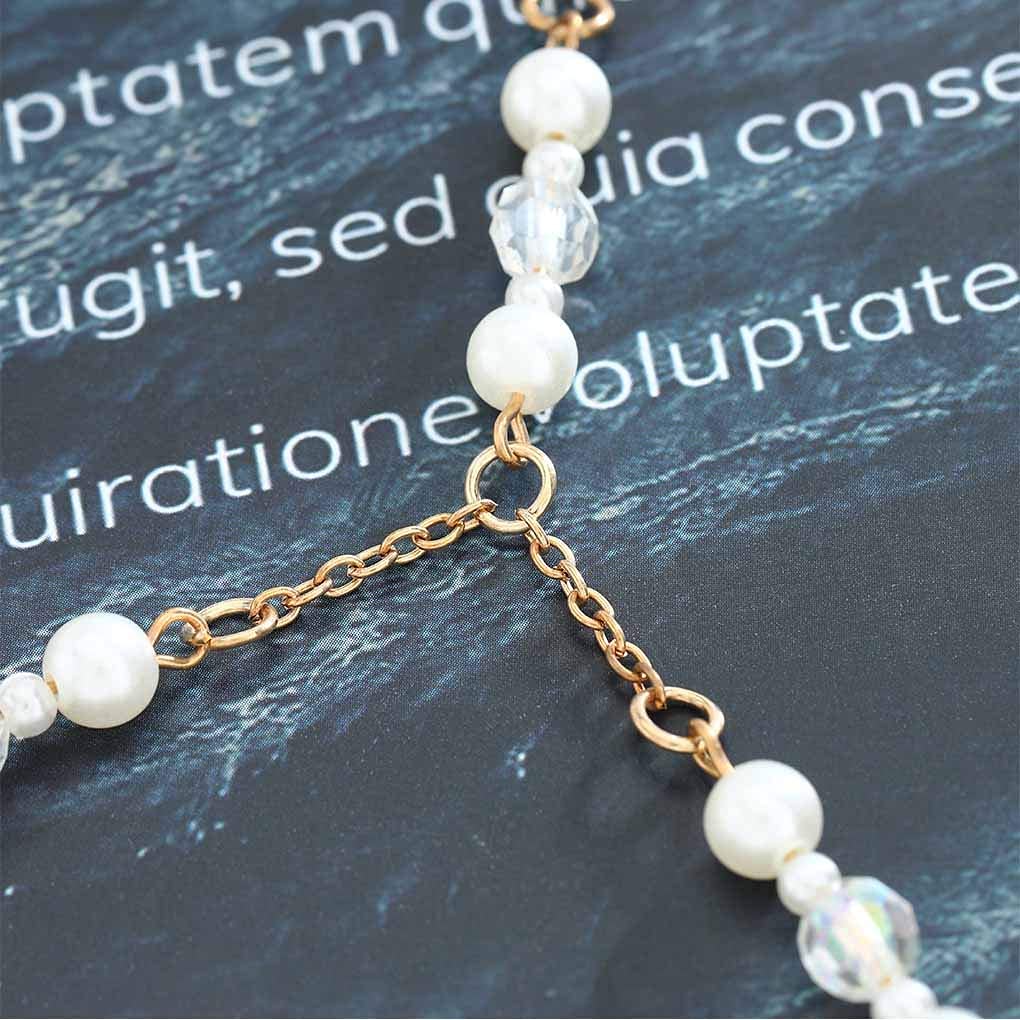 Olbye Gold Pearl Toe Ring Anklet Bracelet Set - 2 Pcs Barefoot Sandals Foot Chain Jewelry for Women | Beach Wedding, Boho Festival, Summer Vacation Accessories