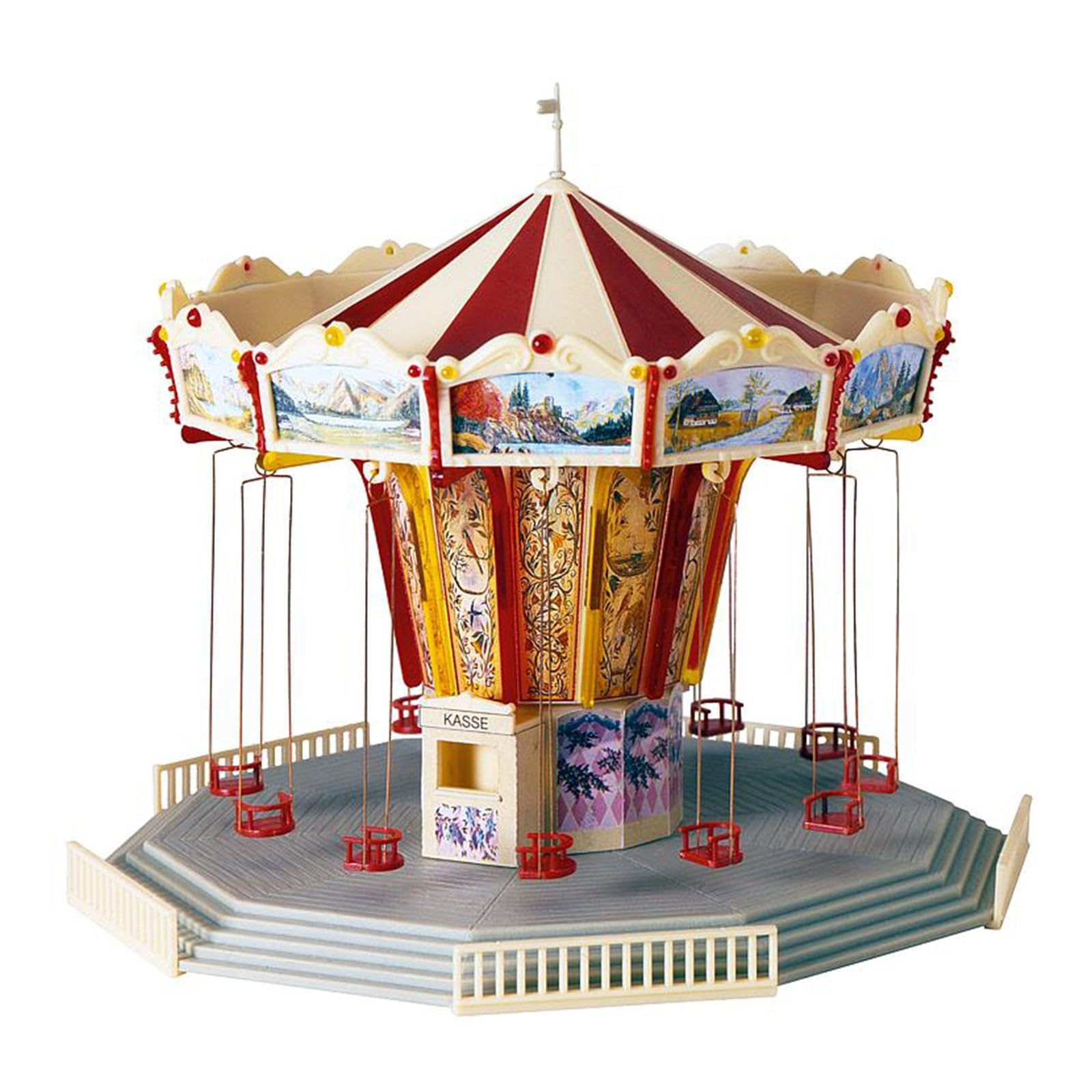 Faller 140315 Chairoplane HO Scale Model Building Kit for Train Layouts - Perfect for DIY Scenery, Collectors & Miniature Displays