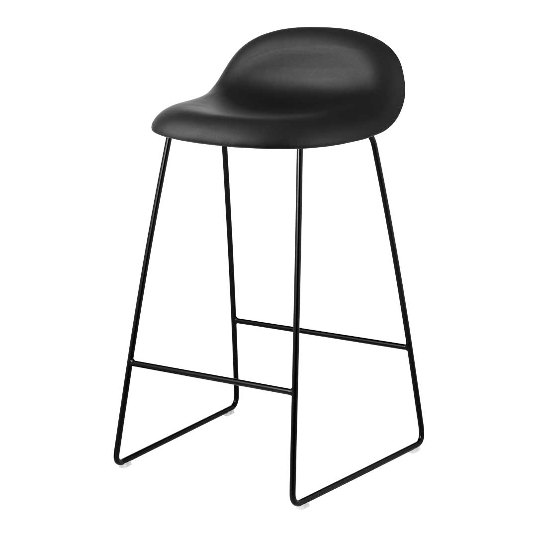 Gubi 3D Counter Stool with Sledge Base - Fully Upholstered Bar Stool for Kitchen Island, Breakfast Nook & Modern Dining | Comfortable & Stylish Seating