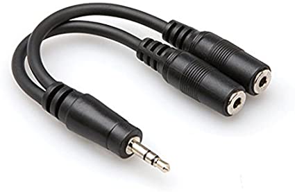 Hosa YMM232 3.5mm Stereo Male to Dual 3.5mm Female Y Splitter Cable - 6 Inch Audio Adapter for Headphones, Speakers, Gaming & Recording Studio Equipment
